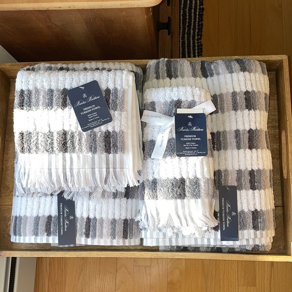BROOKS BROTHERS Bath Towel Set! NWT ✨ gorgeous quality premium Turkish towels! - Picture 5 of 13